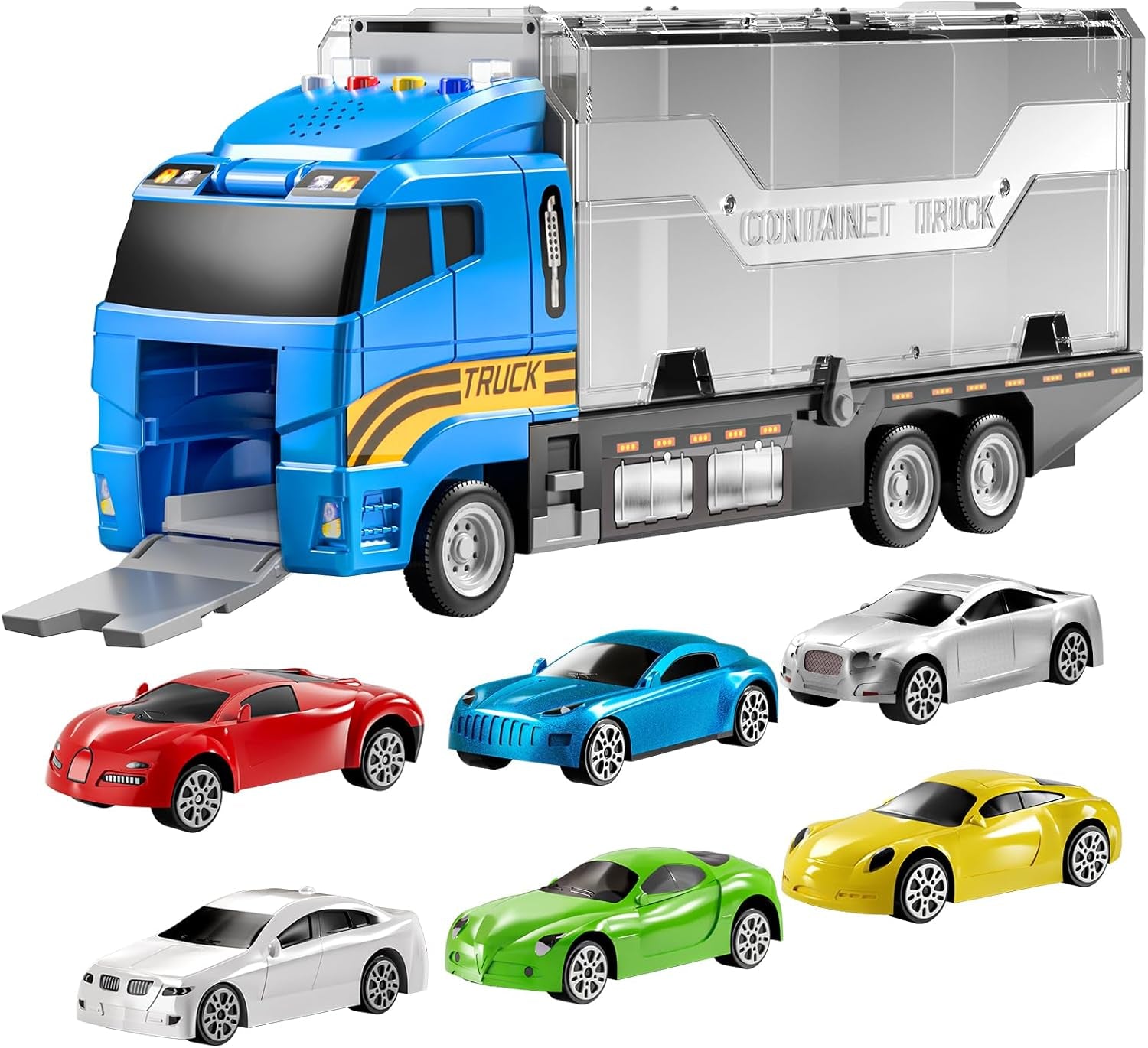 Toddler Toys for 3 4 5 6 Years Old Boys, Die-Cast Construction Toys Car Carrier Vehicle Toy Set W/Play Mat, Kids Toys Truck Alloy Metal Car Toys Set for Age 3-9 Toddlers Kids Boys & Girls